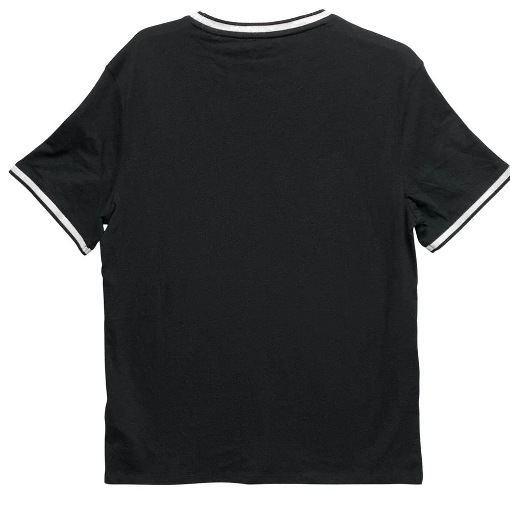 Guess  Mens Black Ringer‎ T-Shirt White Logo Crew Neck Large NWT - Picture 5 of 6